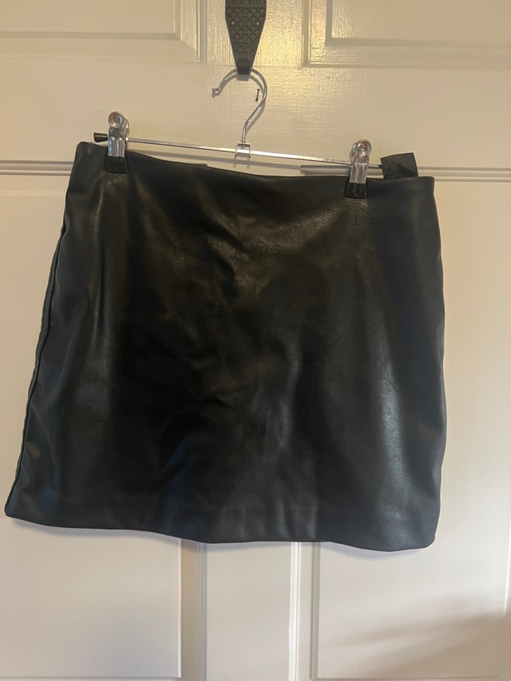 H&M Black Faux Leather Mini Skirt